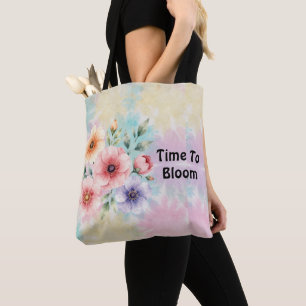 Dags att blomma Tie Dye blommor Tygkasse