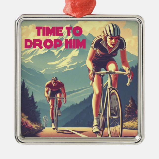 Dags att cykla ifrån honom julgransprydnad metall (Framsidan)