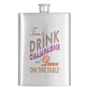 Dags att dricka Champagne Colorful Classic Flask Fickplunta