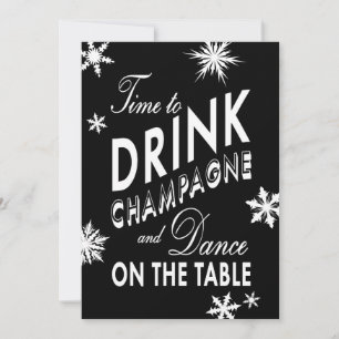 Dags att dricka Champagne Företags Svart Inbjudan