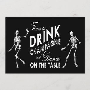 Dags att dricka Champagne Halloween bröllopsinbjud Inbjudningar