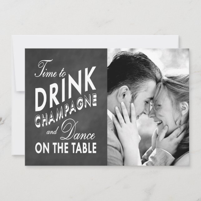 Dags att dricka Champagne Holiday Photo Card Julkort (Framsida)