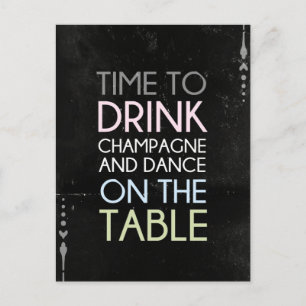 Dags att dricka champagne och dans - vykort för Ro