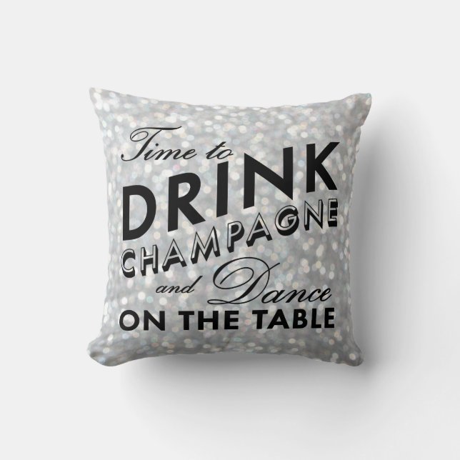 Dags att dricka Champagne Pillow Kudde (Framsida)