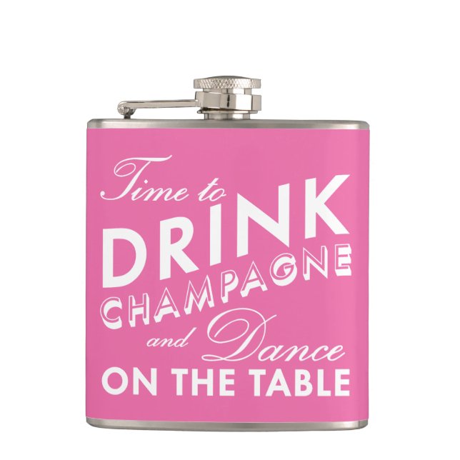 Dags att dricka Champagne Rosa & White Flask Fickplunta (Framsidan)