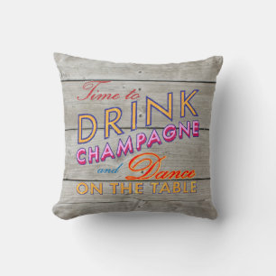 Dags att dricka Champagne Rustic Pillow Kudde