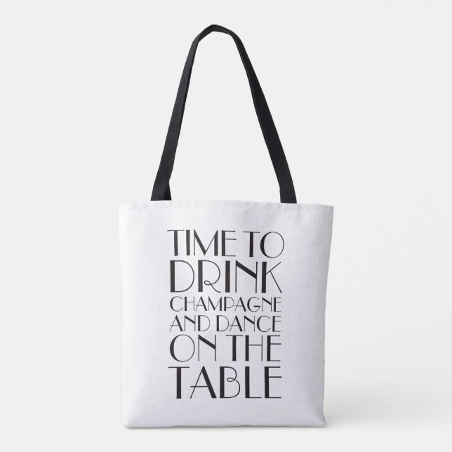 Dags att dricka Champagne Tote - vit Tygkasse (Baksida)