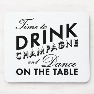 Dags att dricka Champagne White Mouse Pad Musmatta