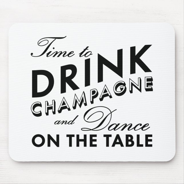 Dags att dricka Champagne White Mouse Pad Musmatta (Framsidan)