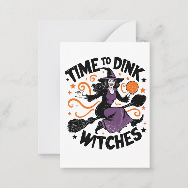 Dags att Dricka Häxor Skräck Pickleball Halloween  Anteckningskort (Framsida)