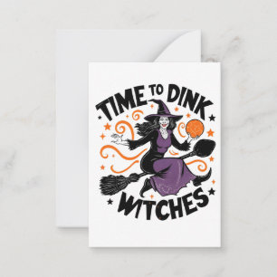 Dags att Dricka Häxor Skräck Pickleball Halloween Anteckningskort