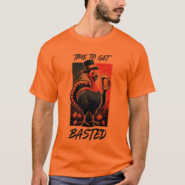 Dags att få en stärkt Thanksgiving av öl, Turkiet T Shirt (Framsida)