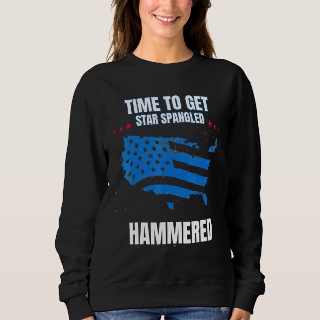 Dags att få stjärna spangled Hammered Celebratory  T Shirt (Framsida)