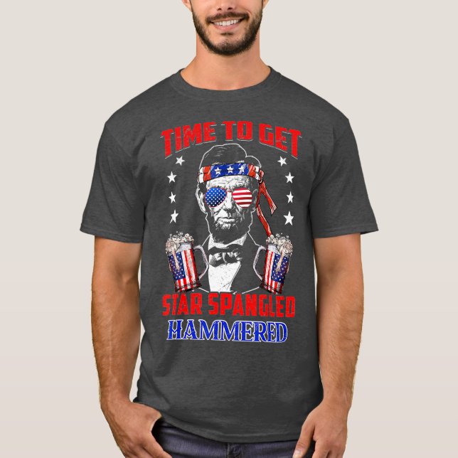 Dags att få stjärnorna sprudlade, amerikanska öl t shirt (Framsida)