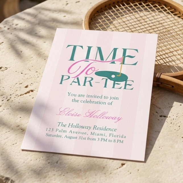 Dags att festa Golf festtema Inbjudningar (Time to Party Fun Golf Theme Party Invitation)