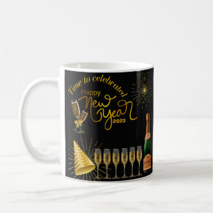 Dags att fira gott nytt år 2023 kaffemugg