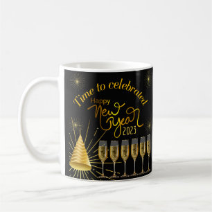 Dags att fira gott nytt år 2023 kaffemugg