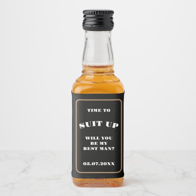Dags att Frieri Kostym upp som min Bestman Spritflaskor Etikett (Framsida)