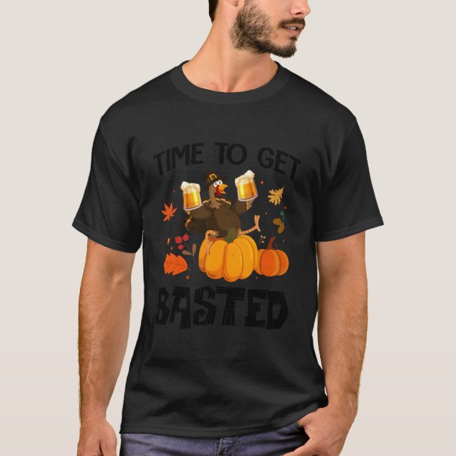 Dags att hämta Thanksgiving från Turkiet Beer Drin T Shirt (Framsida)
