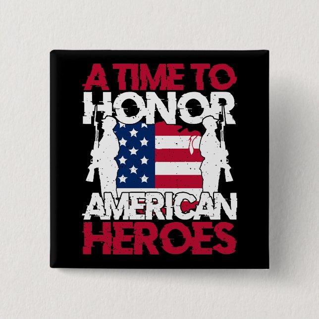 Dags att hedra Amerika Heroes Knapp (Framsida)