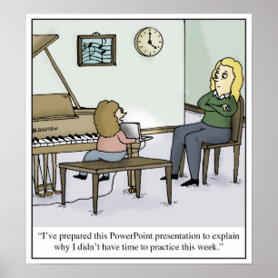 Dags att inte praktisera Piano Lesson Tecknad Poster