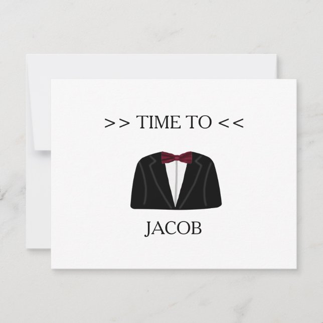 Dags att Kostym upp Groomsman Inbjudningar (Framsida)