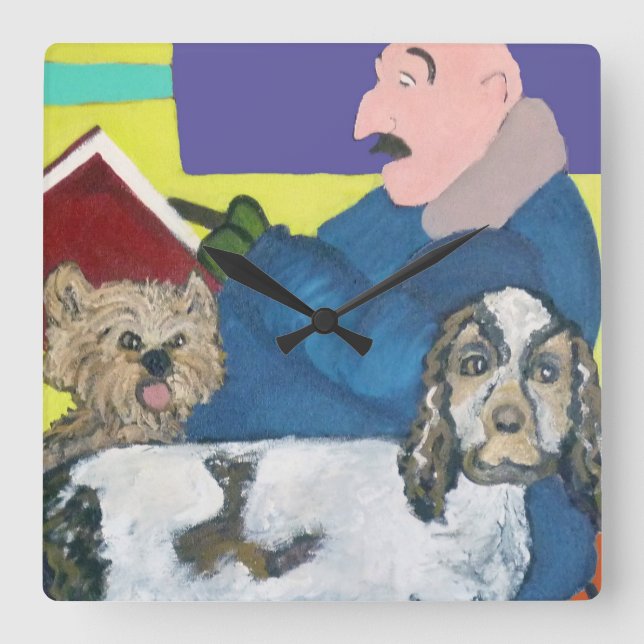 Dags att läsa! fyrkantig klocka (Framsida)