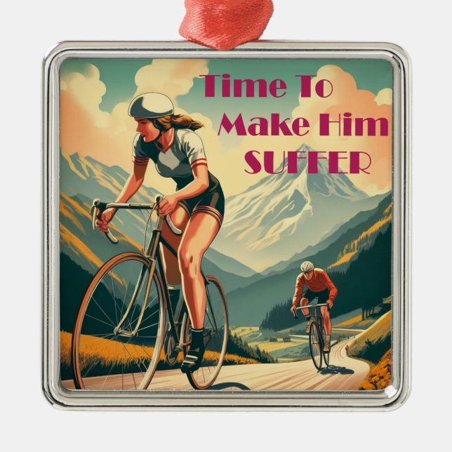 Dags att Låta Honom Lida Cykling Julgransprydnad Metall (Framsidan)