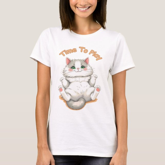 Dags att leka - Sötaste kattdesignen T Shirt (Framsida)