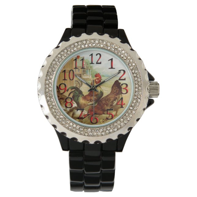 Dags att Mata Chickens Wrist Watch. Armbandsur (Framsida)