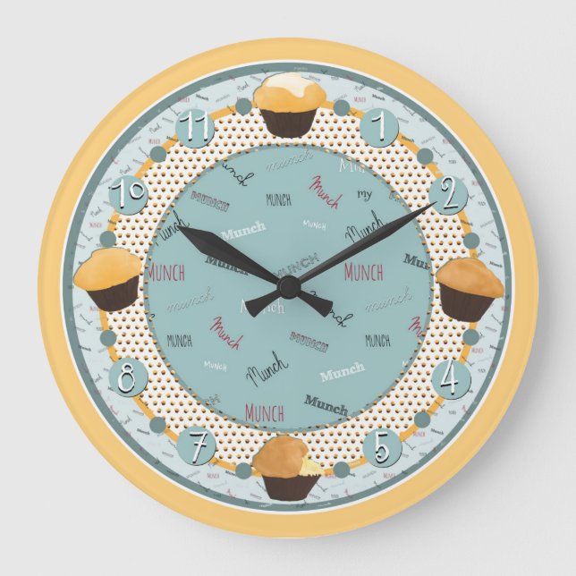 Dags att Munch min muffin (klocka) Stor Klocka (Framsida)