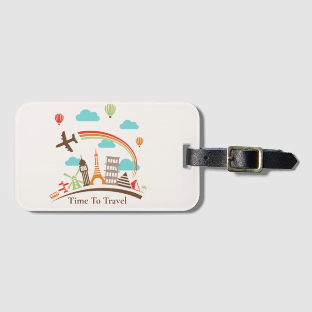 Dags att resa runt i världen bagagebricka (Framsida horisontal)