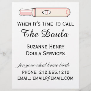 Dags att ringa Doula Gravid Birth Services Reklamblad