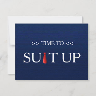 Dags att sätta ihop blå Jeans Mönster Red Tie Inbjudningar