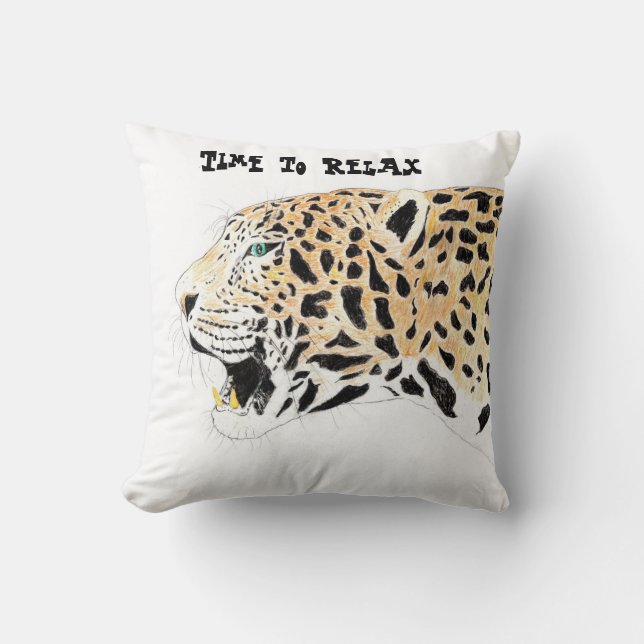 Dags att slappna av i Leopard Kudde (Framsida)