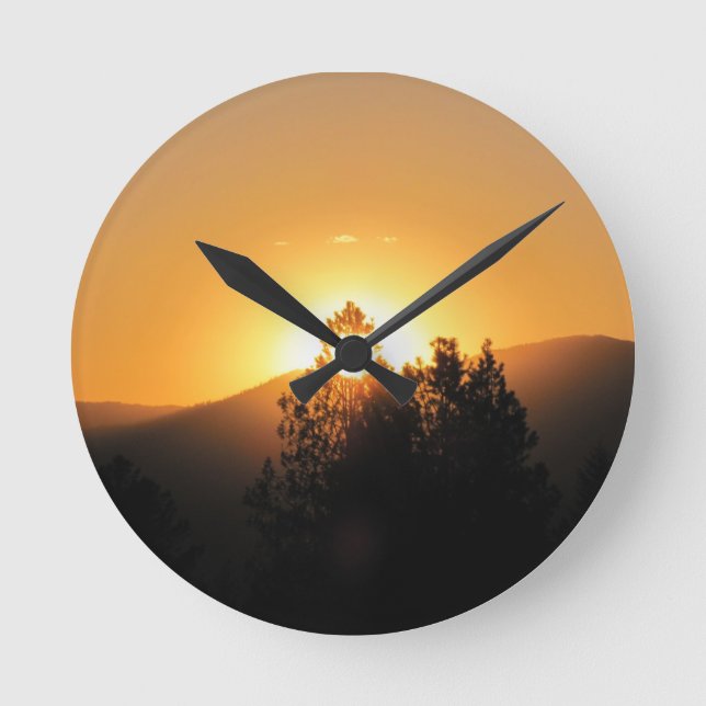 Dags att ställa in eller tid till stiga upp, sol? rund klocka (Framsida)