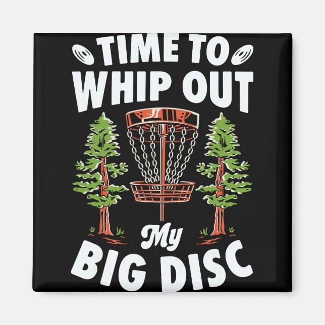 Dags att ta fram min stora discgolfspelare frisbee magnet (Framsidan)