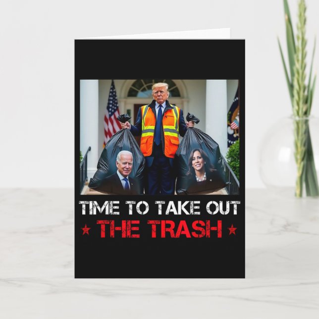 Dags att ta ut soporna Trump sopgubbe  Kort (Framsida)