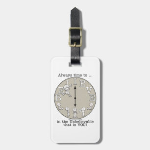 Dags att tro Little Boy och Clock Bagagebricka