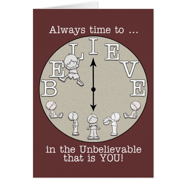 Dags att tro Little Boy och Clock Hälsningskort (Framsidan)