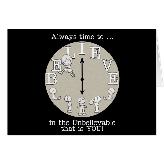 Dags att tro Little Boy och Clock Hälsningskort (Framsidan Horizontal)