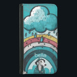 Dags att vakna upp plånboksfodral för samsung galaxy s5<br><div class="desc">En söt illustrativ utformning av en greyhound-hund som bär en regnrock under ett regnmoln och en regnbåge. Du kan anpassa designen med ditt eller ditt husdjurs namn.</div>