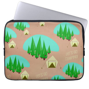 Dags för camping Retro Stil Mönster Laptop Fodral