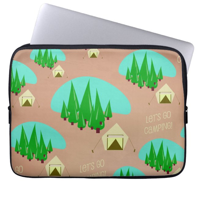 Dags för camping Retro Stil Mönster Laptop Fodral (Framsidan)