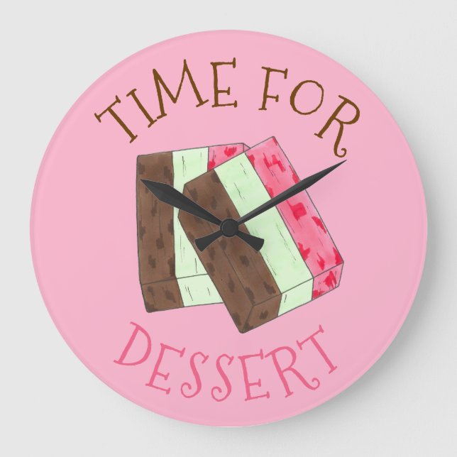 Dags för Dessert Italiana Food Spumoni Ice Cream Stor Klocka (Framsida)