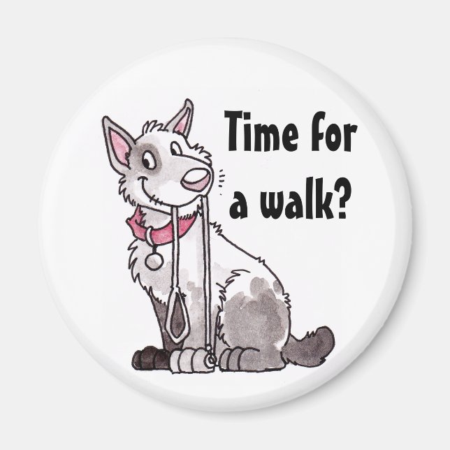 Dags för en promenad? Hund Magnet (Framsidan)