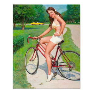 Dags för en ride - Retro Pin-up Girl Fototryck