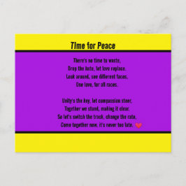 Dags för fred vykort