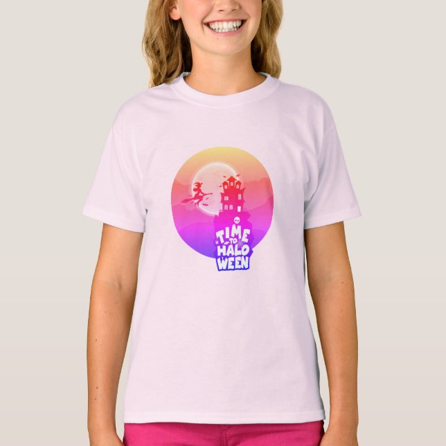 Dags för Happy halloween-kostym för flickor T Shirt (Framsida)
