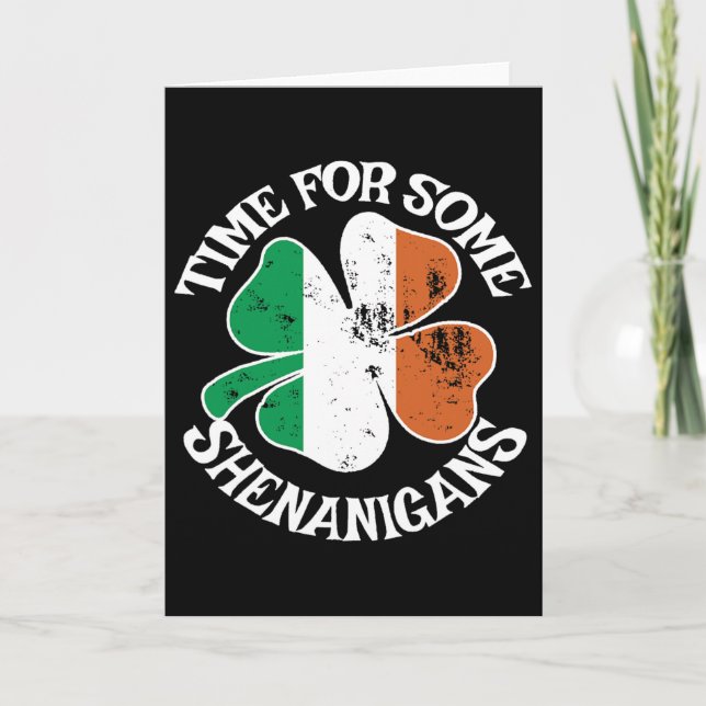Dags för lite bus, roliga klöverblad St Patrick Kort (Framsida)